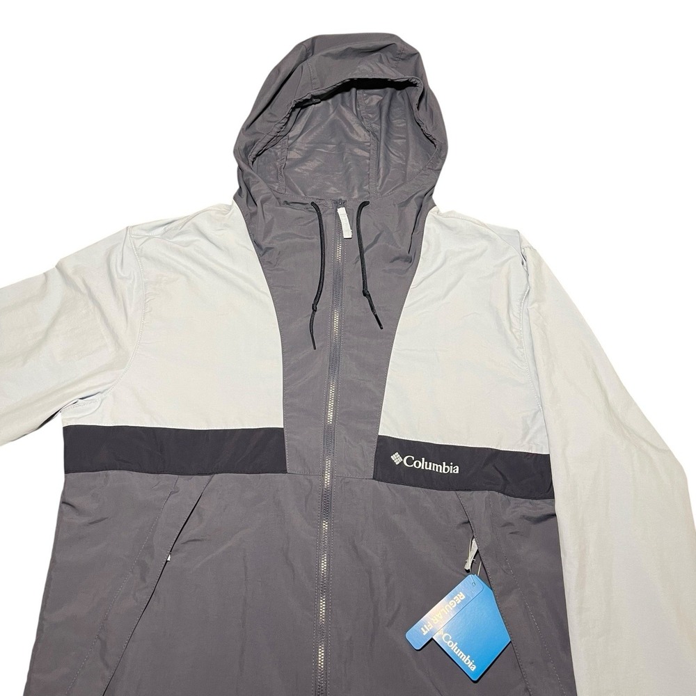 Columbia Center Ridge Lined Windbreaker Grey New With Tags Size Medium